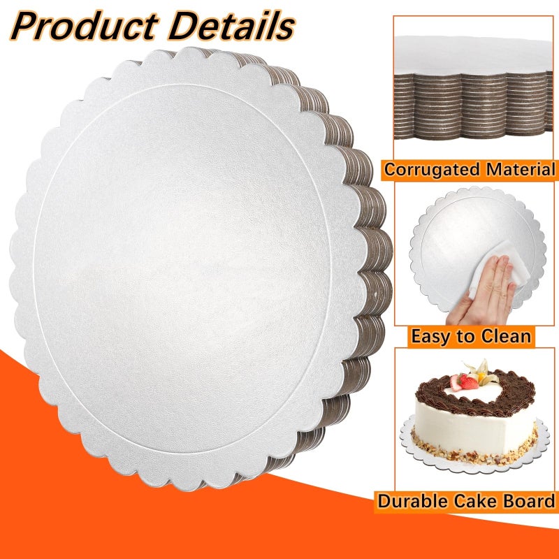 Tebery 15 Pack Cake Boards Round, 10 Inch Sturdy Cardboard Cake Plates, Grease Proof Cake Pizza Circles for Desserts, Cake Plate Base for Display Party - Image 3